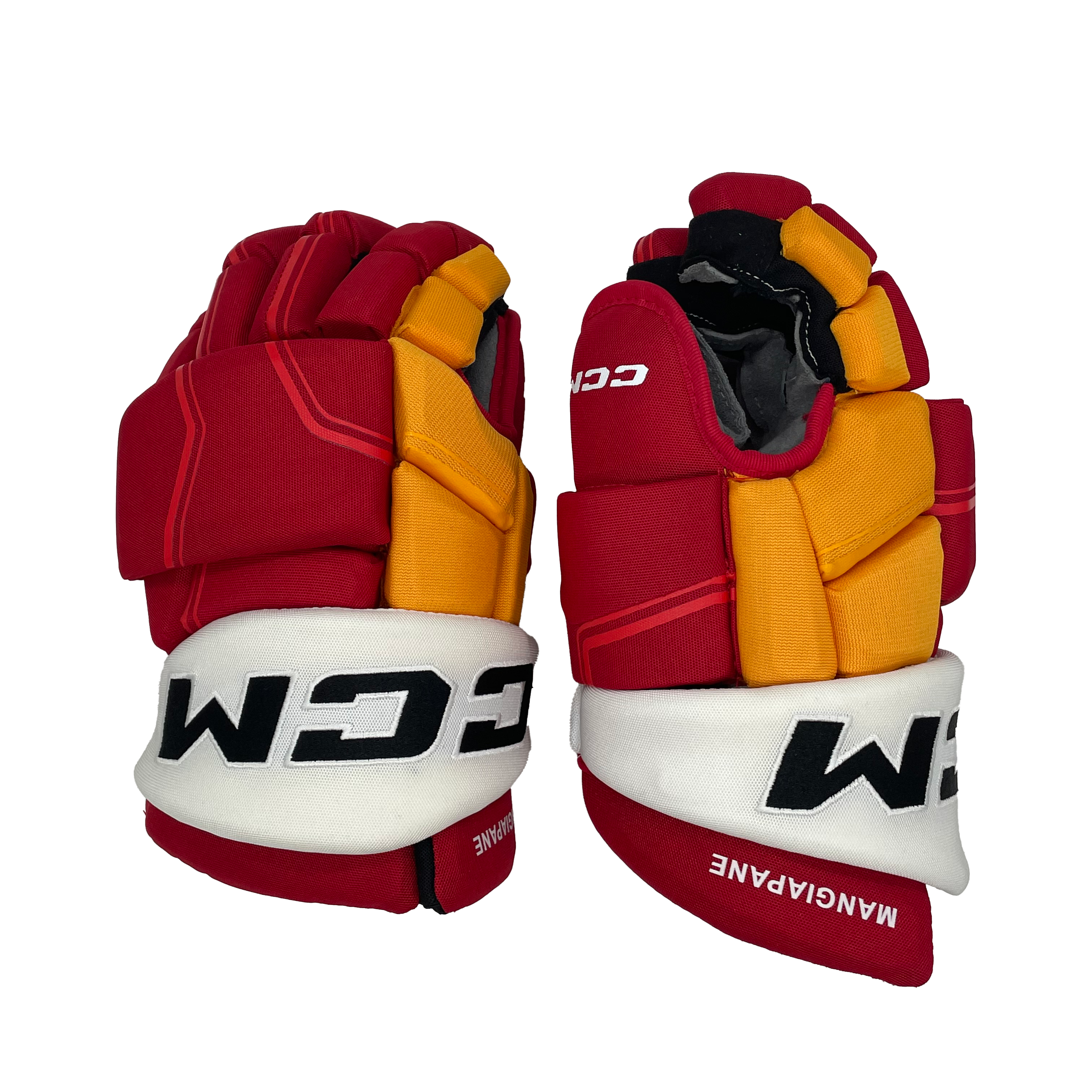 CCM HGQLPP - Gant NHL Pro Stock - Andrew Mangiapane (Rouge/Jaune/Blanc)